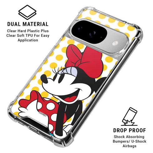 Disney Minnie Mouse Profile Yellow Dots Google Pixel 10 Clear Case